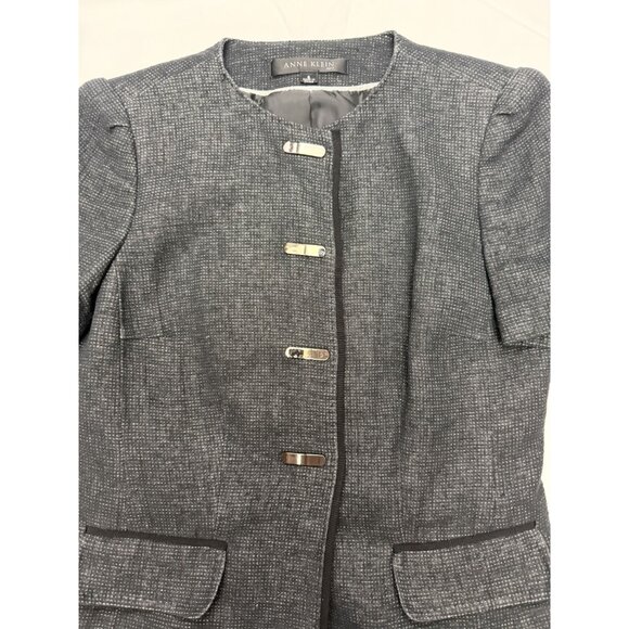 Anne Klein blazer-style jacket|Smoky Blue-Gray| size 6 - Picture 9 of 16